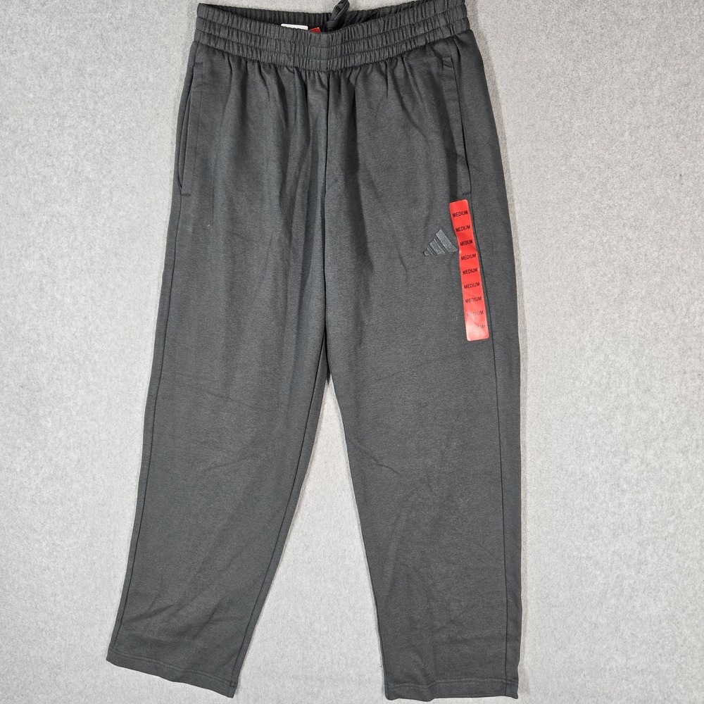 Adidas Men Pants M Gray Sweatpants Fleece KD6763 Pants Logo 29" Inseam NWT